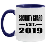 Security Guard Established EST. 2019 - 11oz Accent Mug Purple