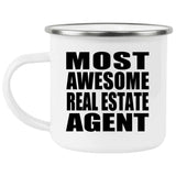 Most Awesome Real Estate Agent - 12oz Camping Mug