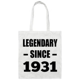 93rd Birthday Legendary Since 1931 - Tote Bag White