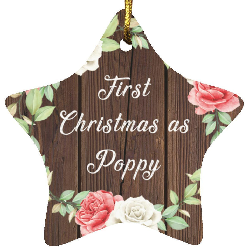 First Christmas As Poppy - Star Ornament A