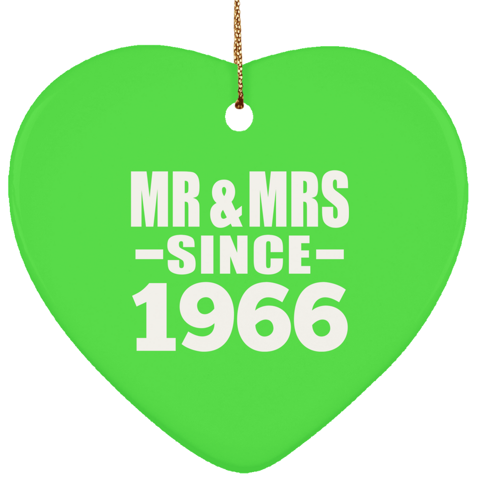 58th Anniversary Mr & Mrs Since 1966 - Heart Ornament