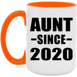 Aunt Since 2020 - 15oz Accent Mug Orange