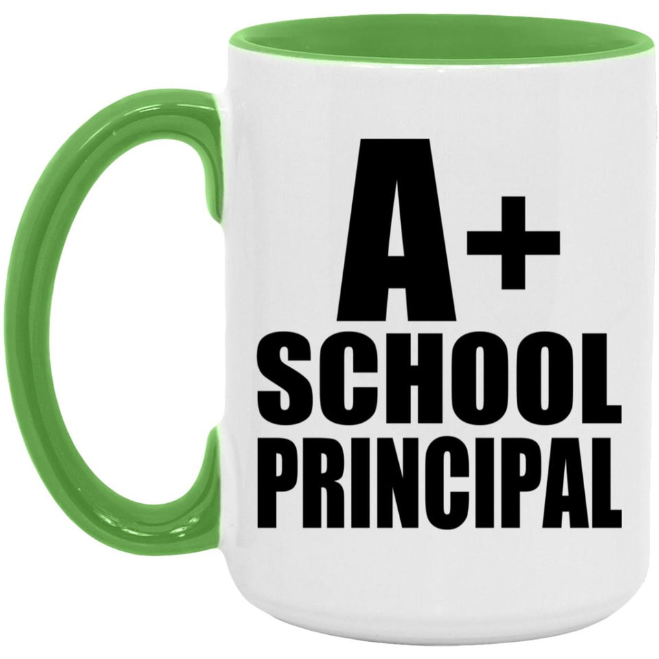 A+ School Principal - 15oz Accent Mug Green