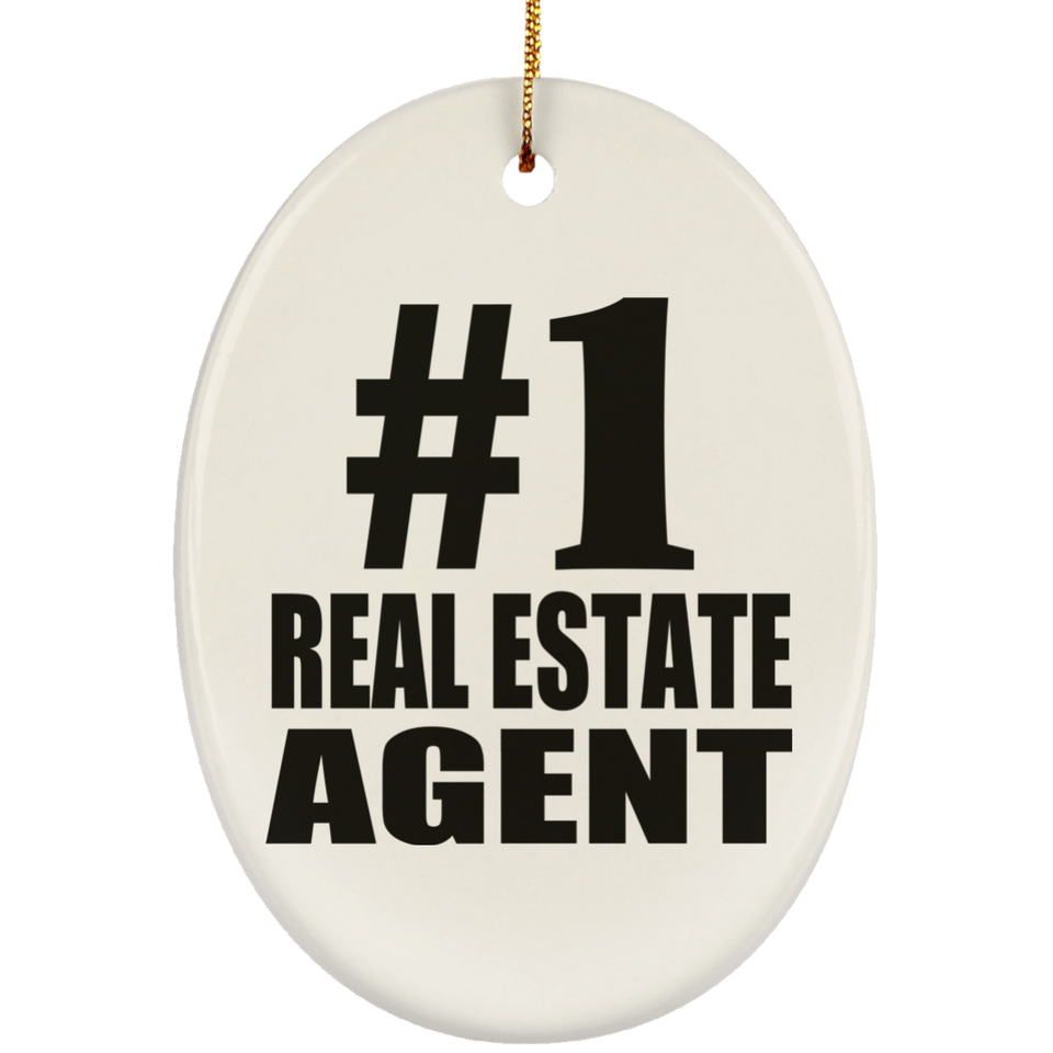 Number One #1 Real Estate Agent - Oval Ornament