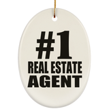 Number One #1 Real Estate Agent - Oval Ornament
