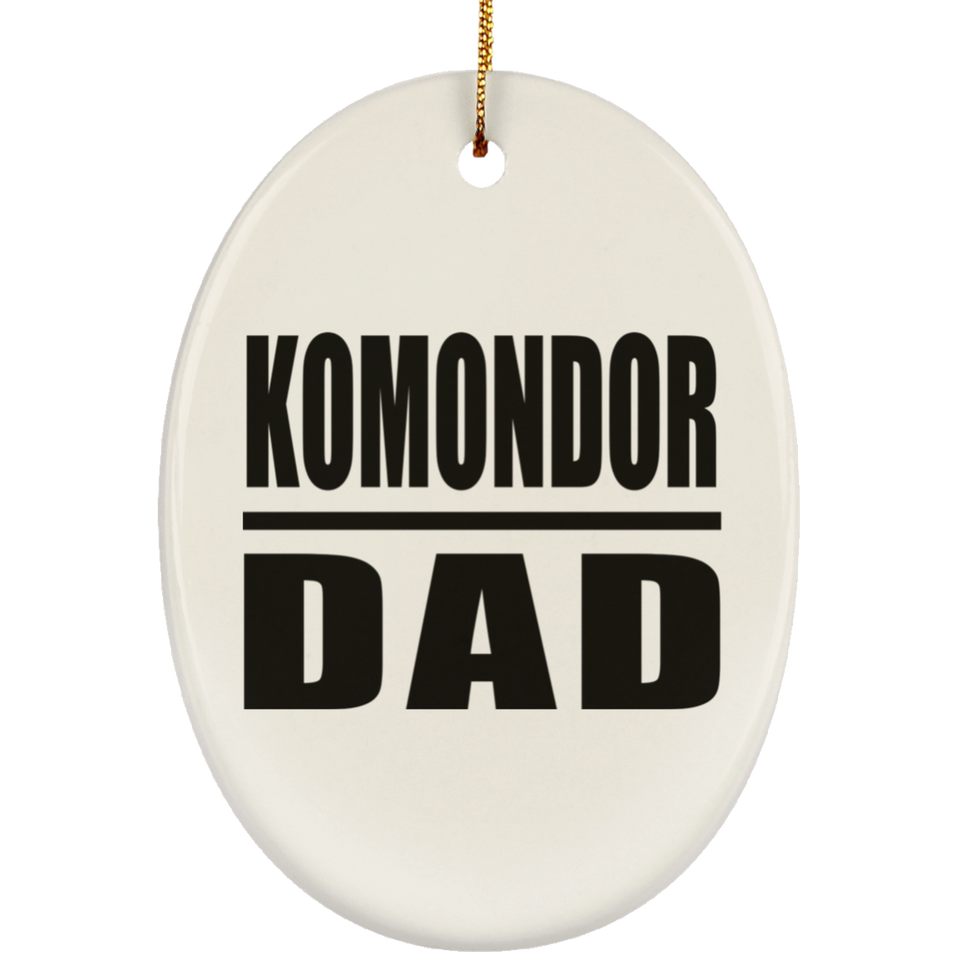 Komondor Dad - Oval Ornament