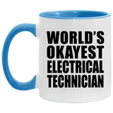 World's Okayest Electrical Technician - 11oz Accent Mug Blue
