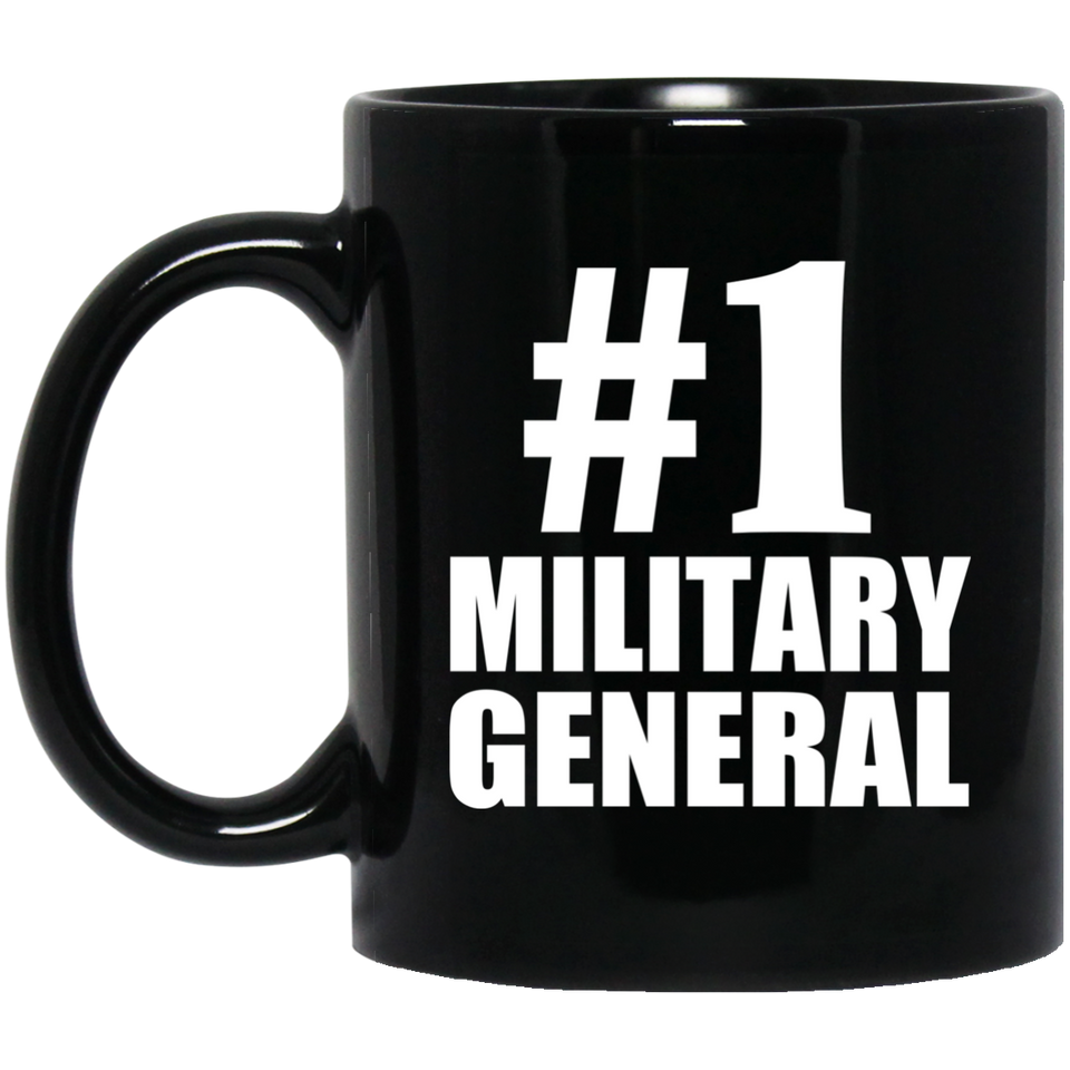 Number One #1 Military General - 11 Oz Coffee Mug Black