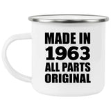 61st Birthday Made in 1963 All Parts Original - 12oz Camping Mug