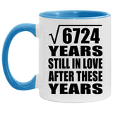 82nd Anniversary Square Root of 6724 Years Still In Love - 11oz Accent Mug Blue