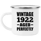 102nd Birthday Vintage 1922 Aged Perfectly - 12oz Camping Mug