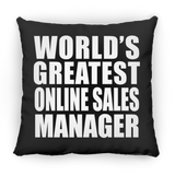 World's Greatest Online Sales Manager - Throw Pillow Black