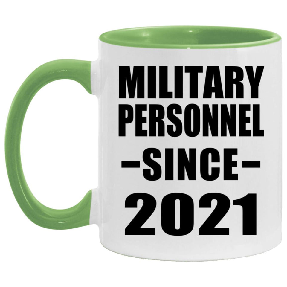 Military Personnel Since 2021 - 11oz Accent Mug Green