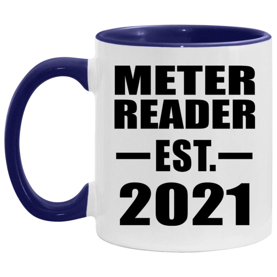 Meter Reader Established Est. 2021 - 11oz Accent Mug Purple