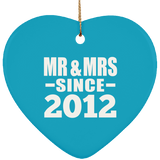 12th Anniversary Mr & Mrs Since 2012 - Heart Ornament