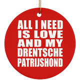 All I Need Is Love And My Drentsche Patrijshond - Circle Ornament