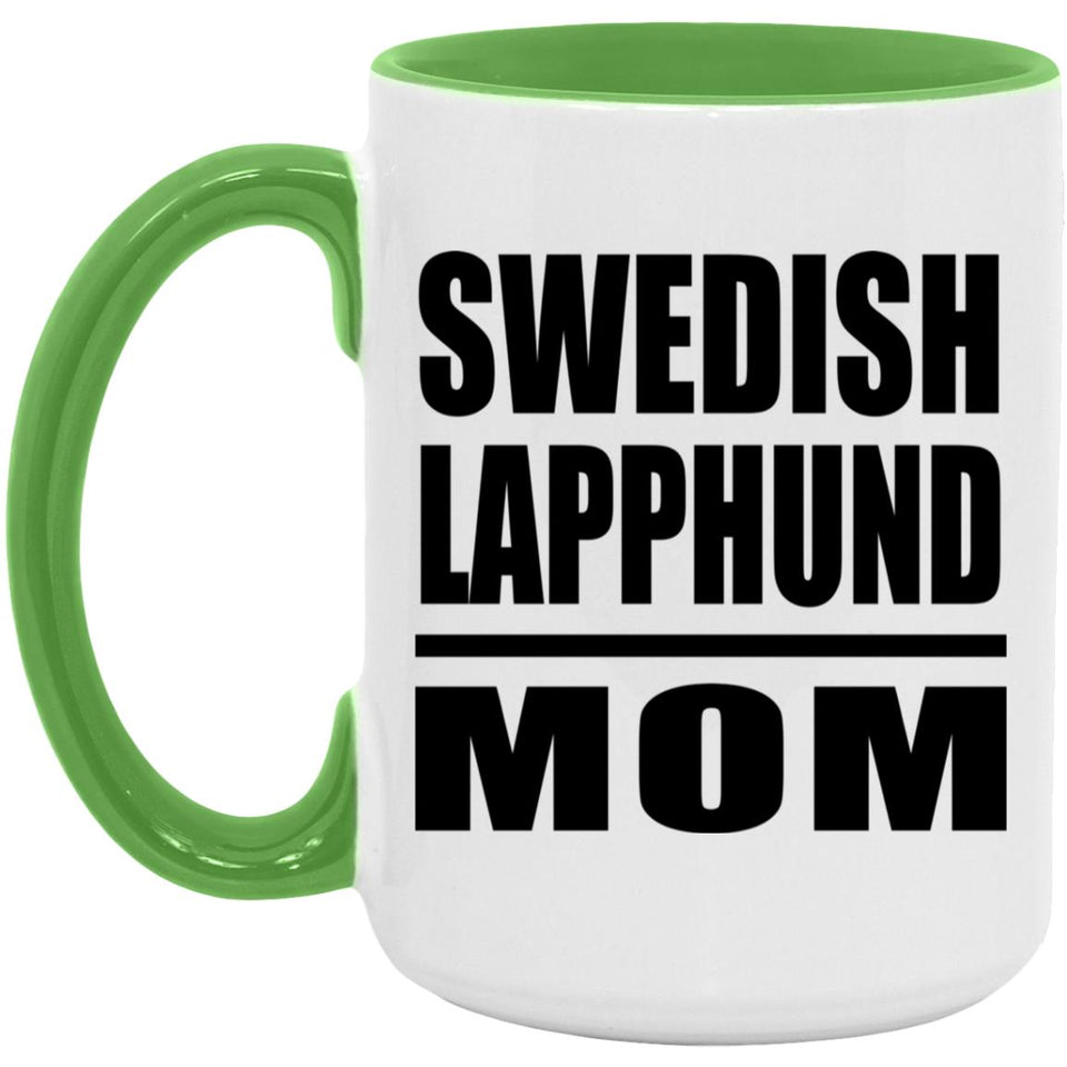 Swedish Lapphund Mom - 15oz Accent Mug Green