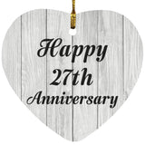 Happy 27th Anniversary - Heart Ornament F
