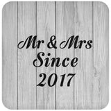7th Anniversary Mr & Mrs Since 2017 - Drink Coaster F