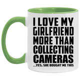 I Love My Girlfriend More Than Collecting Cameras - 11oz Accent Mug Green