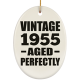 69th Birthday Vintage 1955 Aged Perfectly - Oval Ornament