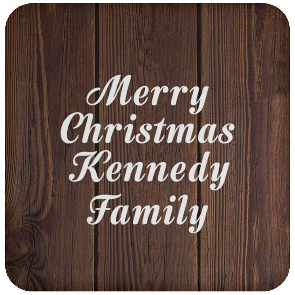 Merry Christmas Kennedy Family - Drink Coaster D
