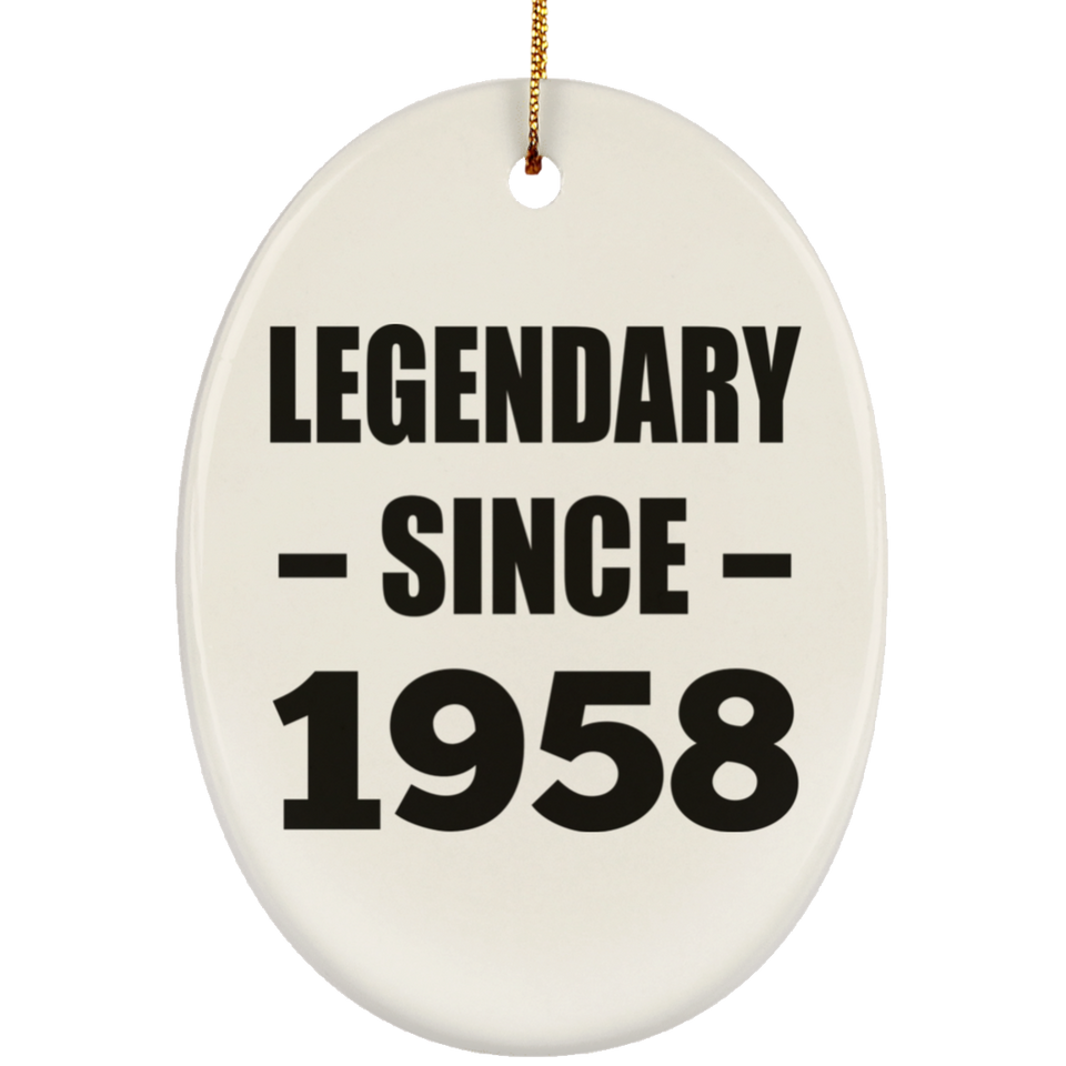 66th Birthday Legendary Since 1958 - Oval Ornament