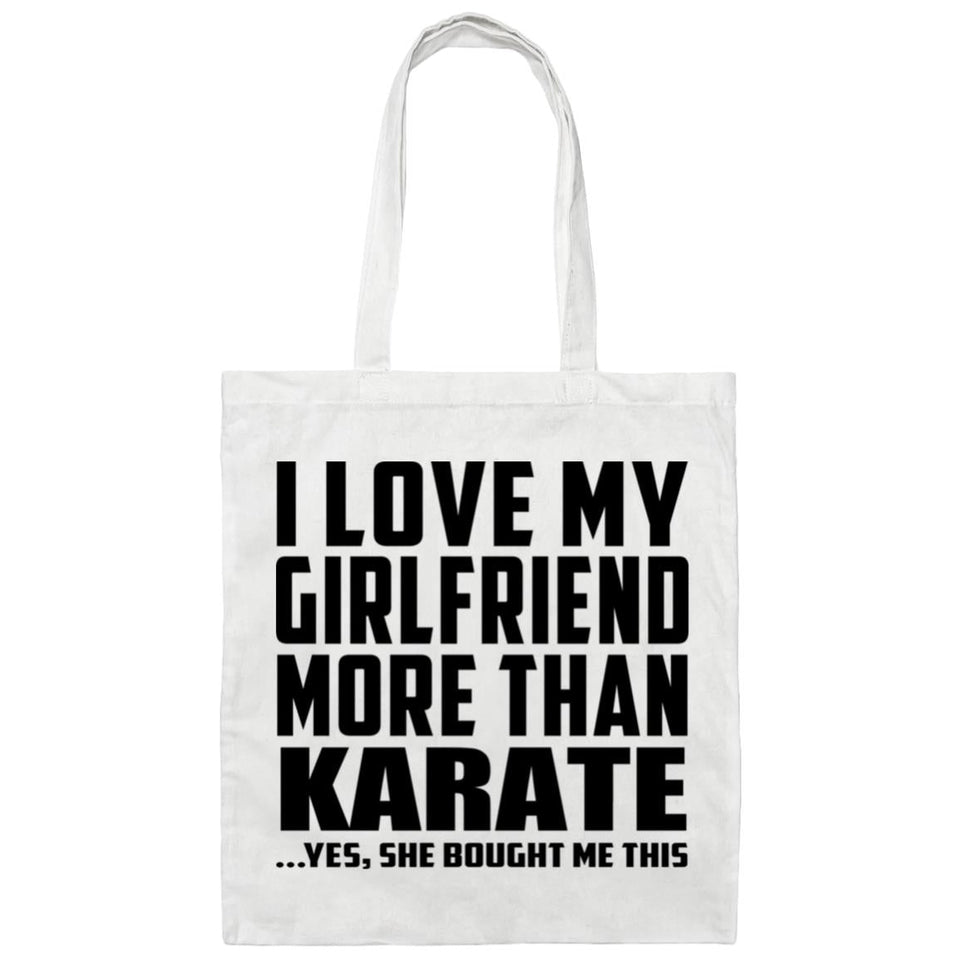 I Love My Girlfriend More Than Karate - Tote Bag White
