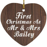 First Christmas As Mr & Mrs Bailey - Heart Ornament D