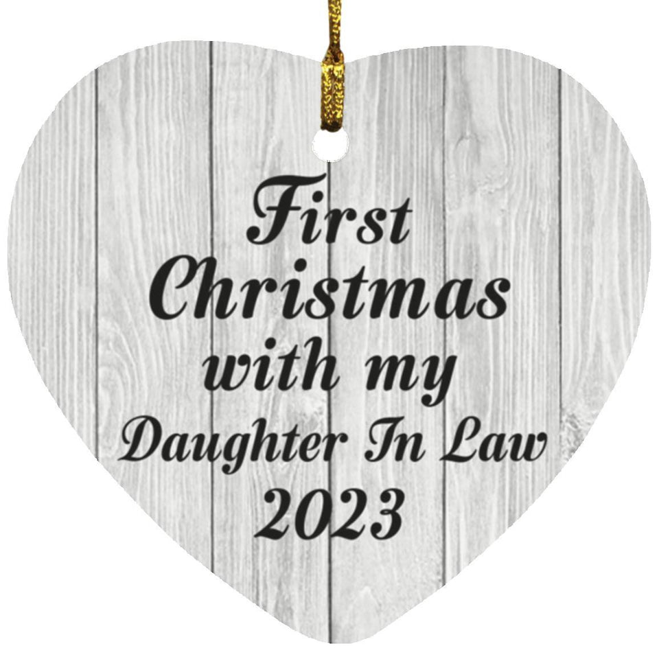 First Christmas With My Daughter In Law 2023 - Heart Ornament F
