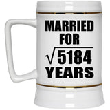 72nd Anniversary Married For Square Root of 5184 Years - Beer Stein