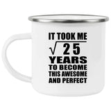 5th Birthday Took Square Root of 25 Years To Awesome - 12oz Camping Mug