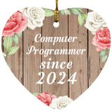 Computer Programmer Since 2024 - Heart Ornament B