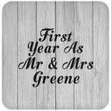 First Year As Mr & Mrs Greene - Drink Coaster F
