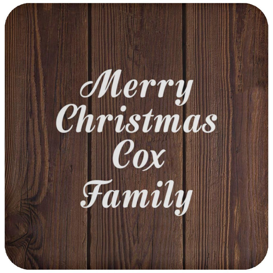 Merry Christmas Cox Family - Drink Coaster D
