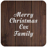 Merry Christmas Cox Family - Drink Coaster D