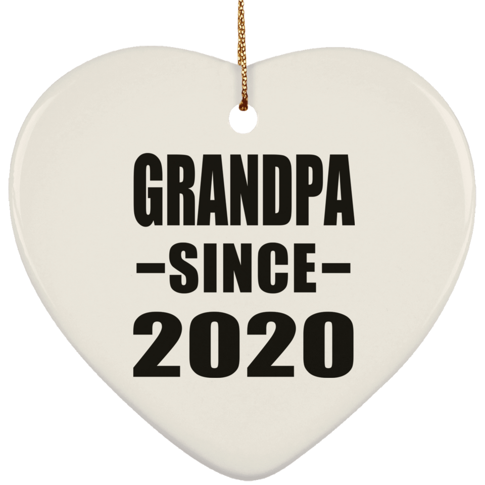 Grandpa Since 2020 - Heart Ornament