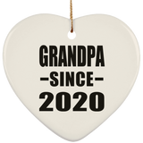 Grandpa Since 2020 - Heart Ornament