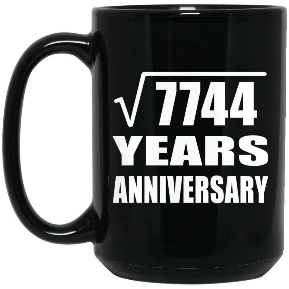 88th Anniversary Square Root of 7744 Years Anniversary - 15oz Coffee Mug Black