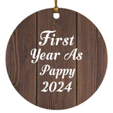 First Year As Pappy 2024 - Circle Ornament D
