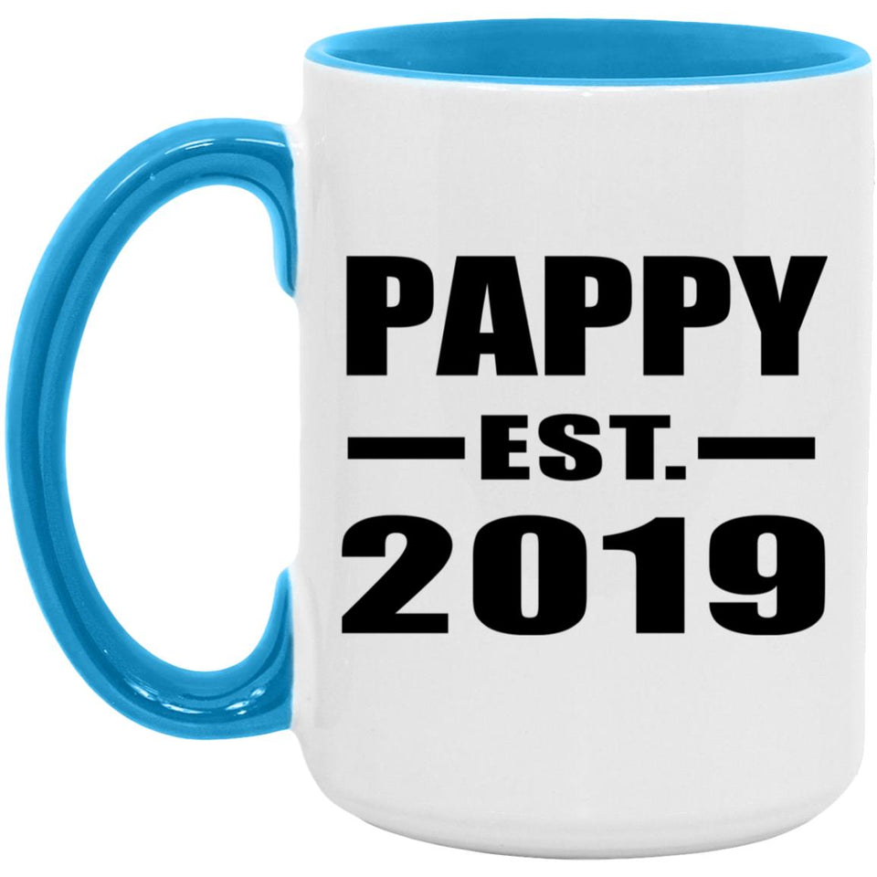 Pappy Established EST. 2019 - 15oz Accent Mug Blue