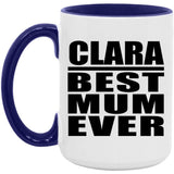 Clara Best Mum Ever - 15oz Accent Mug Purple