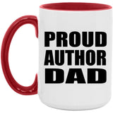 Proud Author Dad - 15oz Accent Mug Red