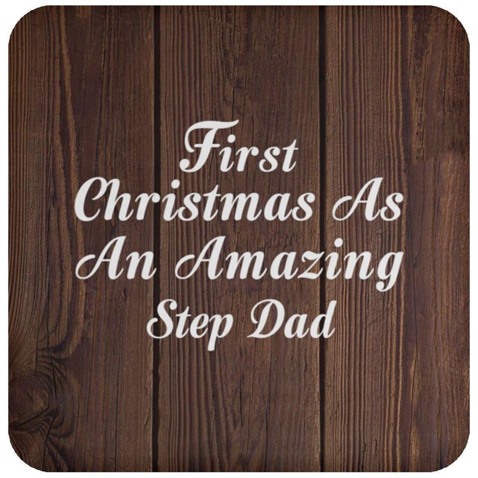 First Christmas As An Amazing Step Dad - Drink Coaster D