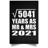 71st Anniversary Square Root of 5041 Years As Mr & Mrs 2021 - Poster Portrait