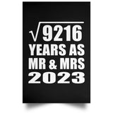 96th Anniversary Square Root of 9216 Years As Mr & Mrs 2023 - Poster Portrait