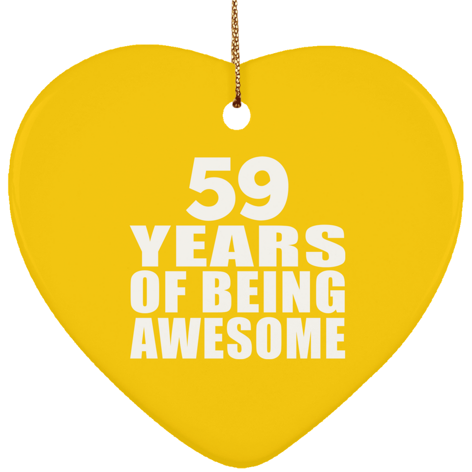 59th Birthday 59 Years Of Being Awesome - Heart Ornament
