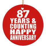 Happy 87th Anniversary 87 Years & Counting - Circle Ornament