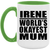 Irene World's Okayest Mum - 15oz Accent Mug Green