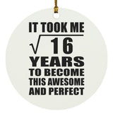 4th Birthday Took Square Root of 16 Years To Awesome - Circle Ornament
